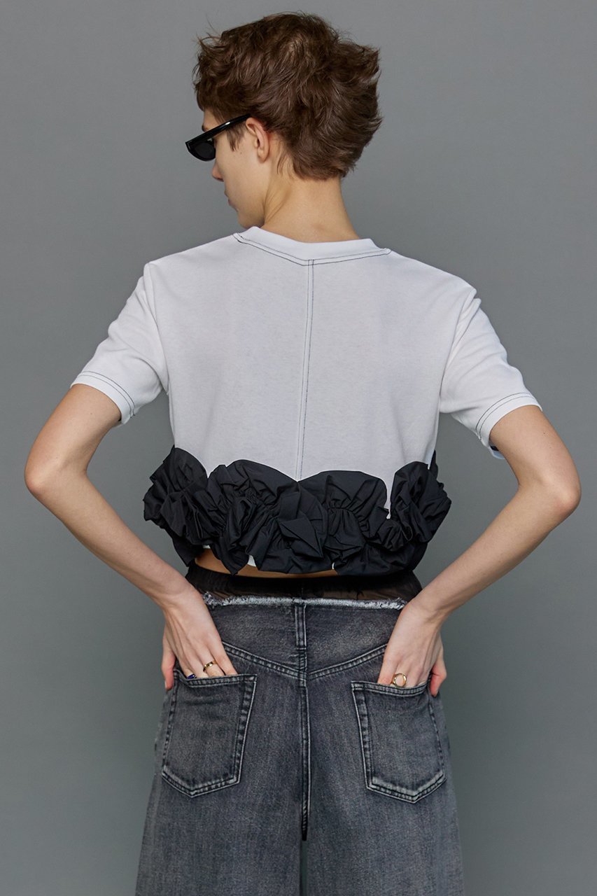 【メゾンスペシャル/MAISON SPECIAL】のFlower Motif T-shirt/フラワーモチーフTシャツ 人気、トレンドファッション・服の通販 founy(ファニー) 　ファッション　Fashion　レディースファッション　Fashion for Women　トップス・カットソー　Cut & Sew Tops　シャツ・ブラウス・オフィスカジュアル　Elegant Blouses & Button-Ups　ロングTシャツ・Tシャツ　Longline T-Shirts & Tees　カットソー・ベーシックTシャツ　Cut-and-Sewn Tops / Stretch Tees & Basics　花柄・フラワープリント・モチーフ　Floral Prints & Motifs / Flower Pattern Tops　カットソー　Cut and Sewn Top　コンパクト　Compact, Small Size　ショート　Short, Short Length　スリーブ　Sleeve, Long Sleeve / Short Sleeve　タフタ　Taffeta, Structured Fabric　チュール　Tulip, Tulip Motif　フラワー　Flower, Floral　モチーフ　Motif, Design Theme　エレガント 上品　Elegant　夏　Summer　other-8|ID: prp329100003921186 ipo3291000000036665972