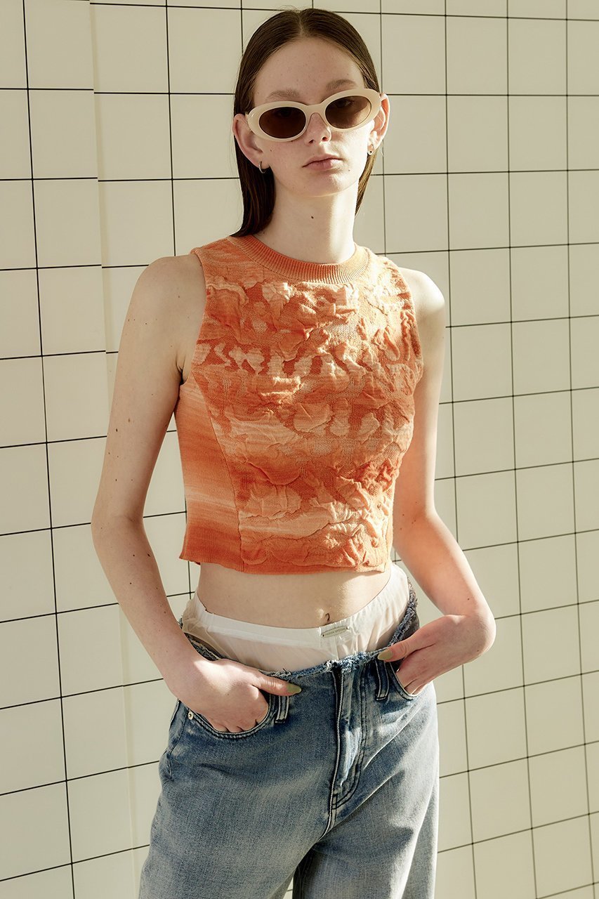 【メゾンスペシャル/MAISON SPECIAL】のBumpy Splashed Pattern Knit Tops/デコボコカスリニットトップス 人気、トレンドファッション・服の通販 founy(ファニー) ファッション Fashion レディースファッション Fashion for Women トップス・カットソー Cut & Sew Tops ニット Knit Tops & Sweaters カジュアルプルオーバー・ニットトップス Pullovers & Knit Tops / Casual Pullovers おすすめ Recommended / Our Picks ウォッシャブル Machine Washable オレンジ Orange ショート Short, Short Length セットアップ Set-Up, Coordinated Outfit マキシ Maxi, Full Length 夏 Summer other-5|ID: prp329100003921189 ipo3291000000032945957