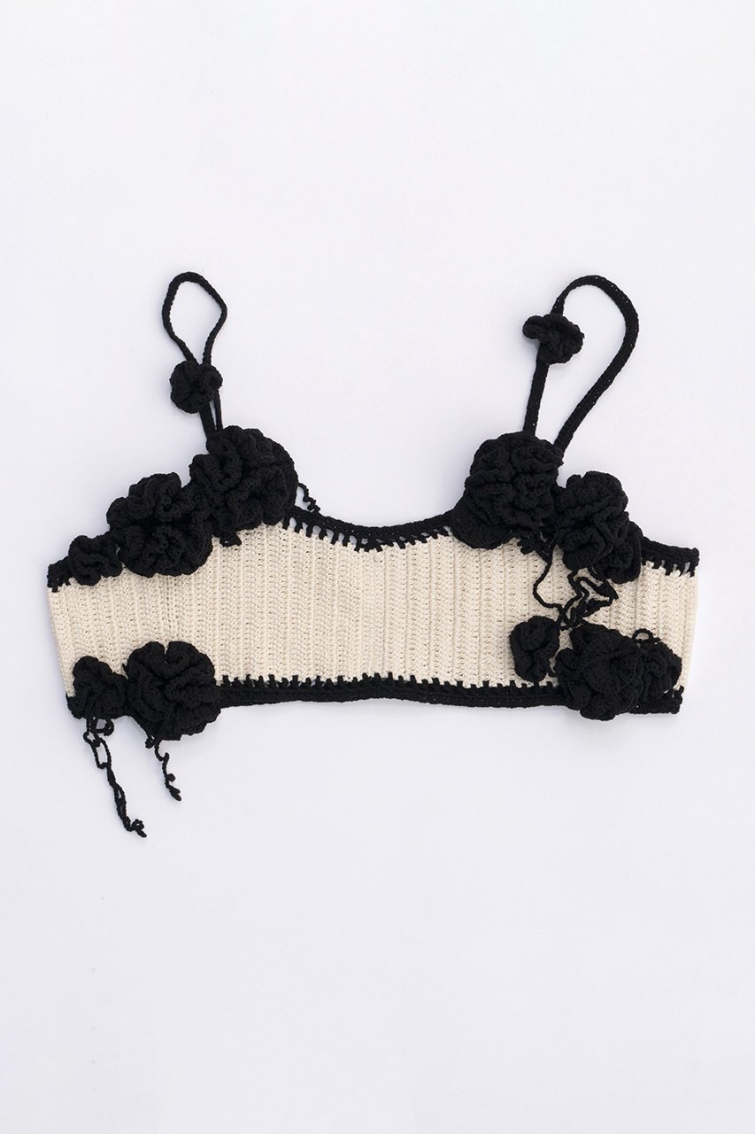 【メゾンスペシャル/MAISON SPECIAL】のFlower Pattern Motif Bustier/フラワーモチーフビスチェ インテリア・キッズ・メンズ・レディースファッション・服の通販 founy(ファニー) 　ファッション　Fashion　レディースファッション　Fashion for Women　トップス・カットソー　Cut & Sew Tops　キャミソール&ノースリーブ　Camisoles & Sleeveless Tops　シャツ・ブラウス・オフィスカジュアル　Elegant Blouses & Button-Ups　ビスチェ　Bustiers & Corset Tops / Layered Bustier Style　花柄・フラワープリント・モチーフ　Floral Prints & Motifs / Flower Pattern Tops　コンパクト　Compact, Small Size　ノースリーブ　Sleeveless, No-Sleeve　モチーフ　Motif, Design Theme　手編み　Hand-Knitted, Handmade Knit　WHT(ホワイト)|ID: prp329100003921191 ipo3291000000036401130