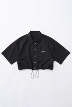 【メゾンスペシャル/MAISON SPECIAL】のStripe Drawstring Short Length Shirt/ストライプドローストリングショートシャツ BLK(ブラック)|ID:prp329100003921194
