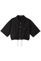 【メゾンスペシャル/MAISON SPECIAL】のStripe Drawstring Short Length Shirt/ストライプドローストリングショートシャツ BLK(ブラック)|ID: prp329100003921194 ipo3291000000032911010