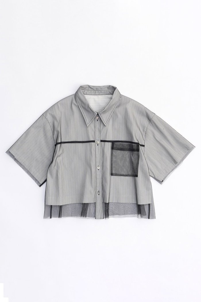 【メゾンスペシャル/MAISON SPECIAL】のSee-through Layered Tulle Shirt/シースルーレイヤードチュールシャツ インテリア・キッズ・メンズ・レディースファッション・服の通販 founy(ファニー) https://founy.com/ ファッション Fashion レディースファッション WOMEN トップス・カットソー Tops/Tshirt シャツ/ブラウス Shirts/Blouses シアー Sheer ショート Short ストライプ Stripe スリーブ Sleeve チュール Tulle エレガント 上品 Elegant |ID: prp329100003921195 ipo3291000000025881721