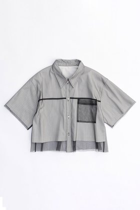 【メゾンスペシャル/MAISON SPECIAL】のSee-through Layered Tulle Shirt/シースルーレイヤードチュールシャツ 人気、トレンドファッション・服の通販 founy(ファニー) ファッション Fashion レディースファッション WOMEN トップス・カットソー Tops/Tshirt シャツ/ブラウス Shirts/Blouses シアー Sheer ショート Short ストライプ Stripe スリーブ Sleeve チュール Tulle エレガント 上品 Elegant |ID:prp329100003921195