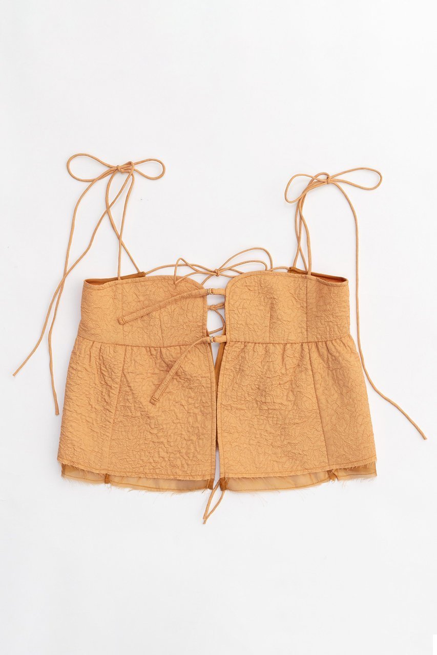【メゾンスペシャル/MAISON SPECIAL】のFloating Jacquard Camisole Tops/フクレジャガードキャミトップ インテリア・キッズ・メンズ・レディースファッション・服の通販 founy(ファニー) 　ファッション　Fashion　レディースファッション　Fashion for Women　トップス・カットソー　Cut & Sew Tops　キャミソール&ノースリーブ　Camisoles & Sleeveless Tops　シャツ・ブラウス・オフィスカジュアル　Elegant Blouses & Button-Ups　おすすめ　Recommended / Our Picks　シンプル　Simple, Minimal　セットアップ　Set-Up, Coordinated Outfit　ノースリーブ　Sleeveless, No-Sleeve　リボン　Ribbon, Bow　夏　Summer　ORG(オレンジ)|ID: prp329100003921196 ipo3291000000032908395