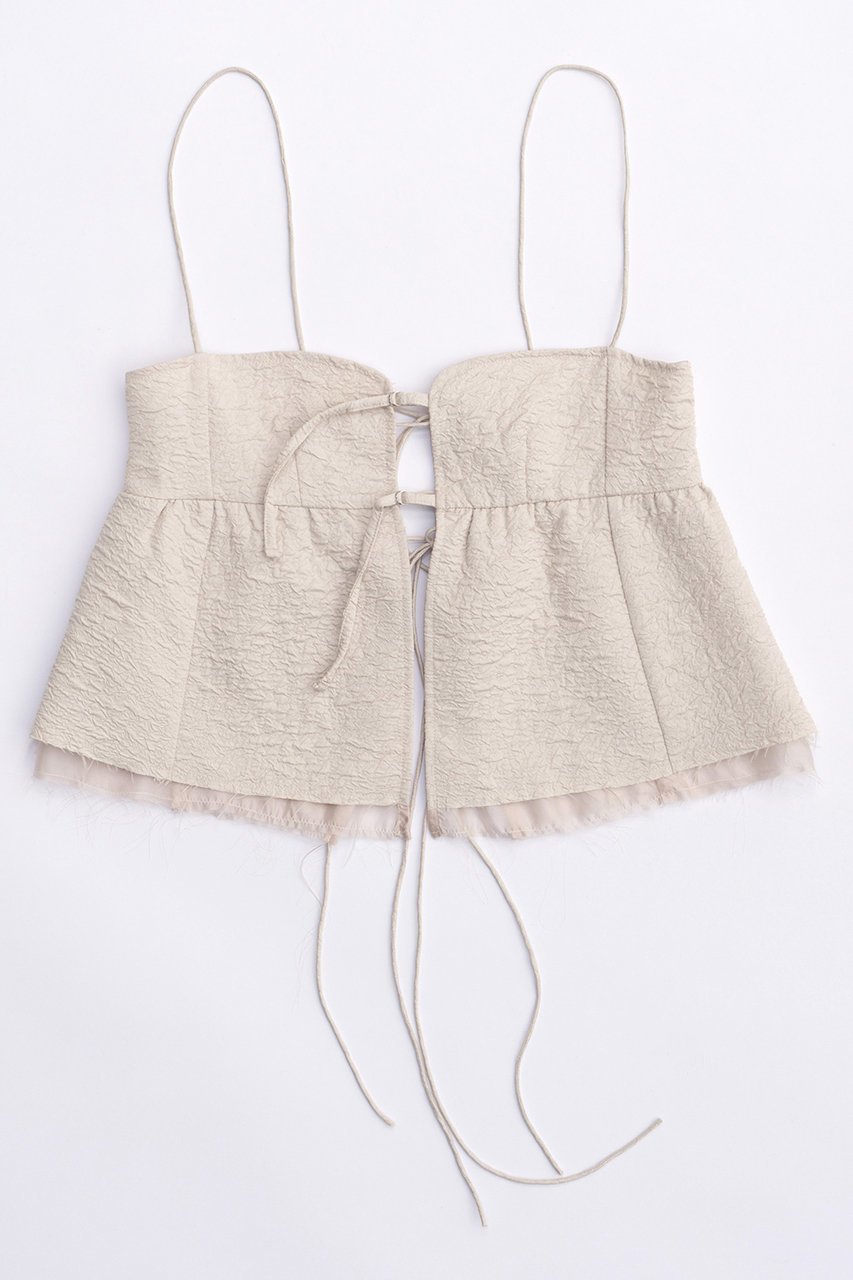【メゾンスペシャル/MAISON SPECIAL】のFloating Jacquard Camisole Tops/フクレジャガードキャミトップ インテリア・キッズ・メンズ・レディースファッション・服の通販 founy(ファニー) 　ファッション　Fashion　レディースファッション　Fashion for Women　トップス・カットソー　Cut & Sew Tops　キャミソール&ノースリーブ　Camisoles & Sleeveless Tops　シャツ・ブラウス・オフィスカジュアル　Elegant Blouses & Button-Ups　おすすめ　Recommended / Our Picks　シンプル　Simple, Minimal　セットアップ　Set-Up, Coordinated Outfit　ノースリーブ　Sleeveless, No-Sleeve　リボン　Ribbon, Bow　夏　Summer　WHT(ホワイト)|ID: prp329100003921196 ipo3291000000032908398