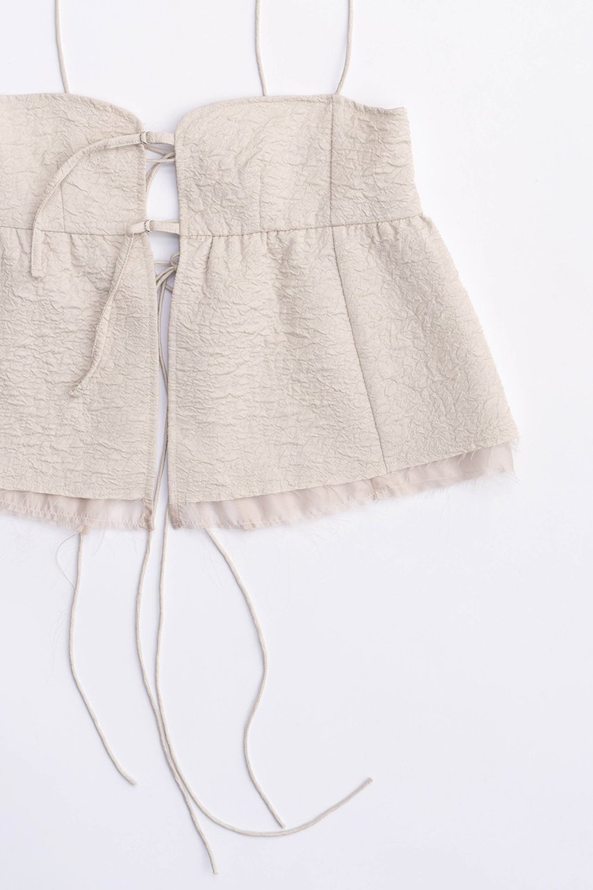 【メゾンスペシャル/MAISON SPECIAL】のFloating Jacquard Camisole Tops/フクレジャガードキャミトップ 人気、トレンドファッション・服の通販 founy(ファニー) 　ファッション　Fashion　レディースファッション　Fashion for Women　トップス・カットソー　Cut & Sew Tops　キャミソール&ノースリーブ　Camisoles & Sleeveless Tops　シャツ・ブラウス・オフィスカジュアル　Elegant Blouses & Button-Ups　おすすめ　Recommended / Our Picks　シンプル　Simple, Minimal　セットアップ　Set-Up, Coordinated Outfit　ノースリーブ　Sleeveless, No-Sleeve　リボン　Ribbon, Bow　夏　Summer　other-2|ID: prp329100003921196 ipo3291000000032908402