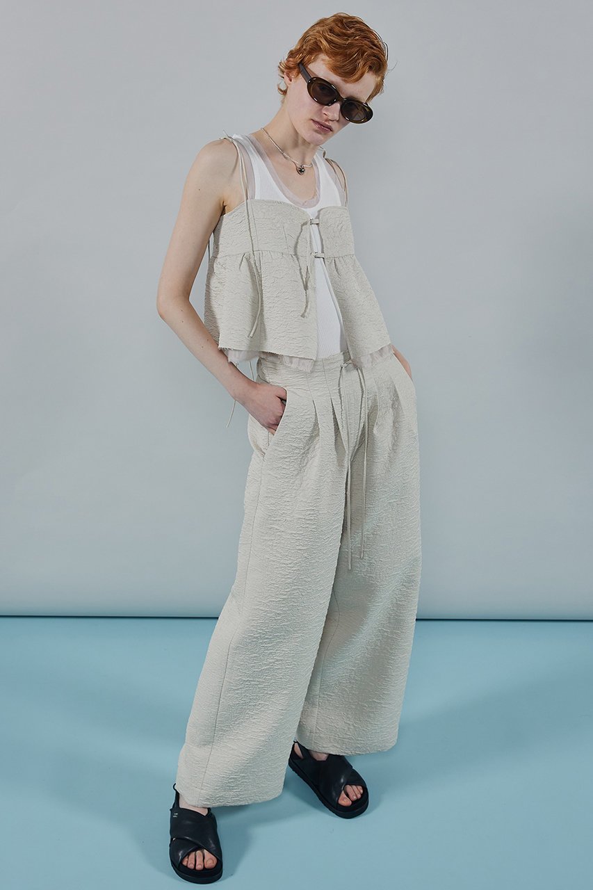 【メゾンスペシャル/MAISON SPECIAL】のFloating Jacquard Camisole Tops/フクレジャガードキャミトップ 人気、トレンドファッション・服の通販 founy(ファニー) 　ファッション　Fashion　レディースファッション　Fashion for Women　トップス・カットソー　Cut & Sew Tops　キャミソール&ノースリーブ　Camisoles & Sleeveless Tops　シャツ・ブラウス・オフィスカジュアル　Elegant Blouses & Button-Ups　おすすめ　Recommended / Our Picks　シンプル　Simple, Minimal　セットアップ　Set-Up, Coordinated Outfit　ノースリーブ　Sleeveless, No-Sleeve　リボン　Ribbon, Bow　夏　Summer　other-5|ID: prp329100003921196 ipo3291000000032908410