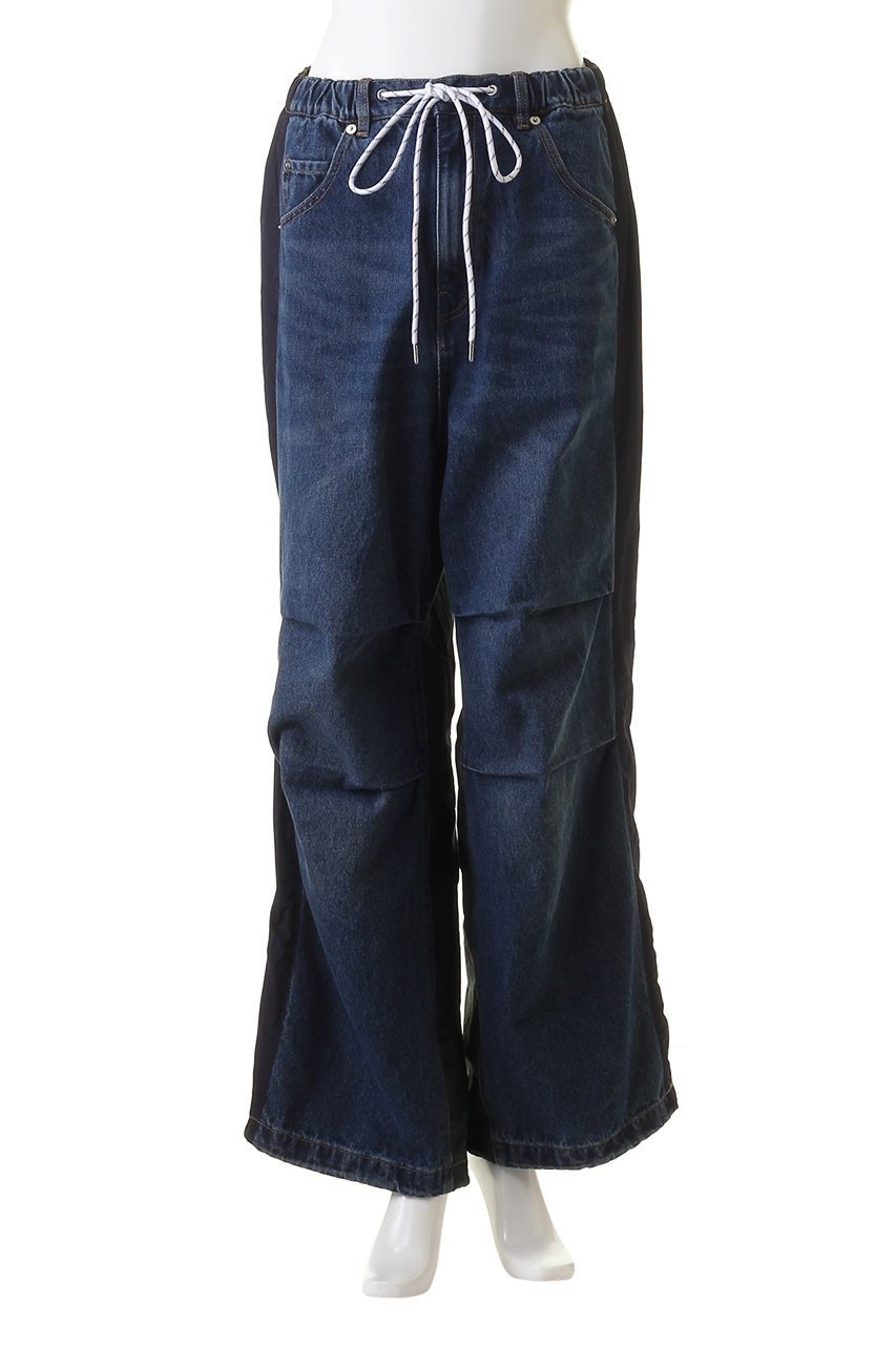 【メゾンスペシャル/MAISON SPECIAL】のDenim Track Pants/デニムトラックパンツ 人気、トレンドファッション・服の通販 founy(ファニー) 　ファッション　Fashion　レディースファッション　Fashion for Women　パンツ　Pants & Trousers　コンビ　Combo, Combination Style　タフタ　Taffeta, Structured Fabric　デニム　Denim, Jeans Material　ドッキング　Docking, Mixed Material　ドローコード　Drawcord, Drawstring Cord　リラックス　Relax, Relaxed Fit　ヴィンテージ　Vintage Style　other-2|ID: prp329100003921207 ipo3291000000035811314