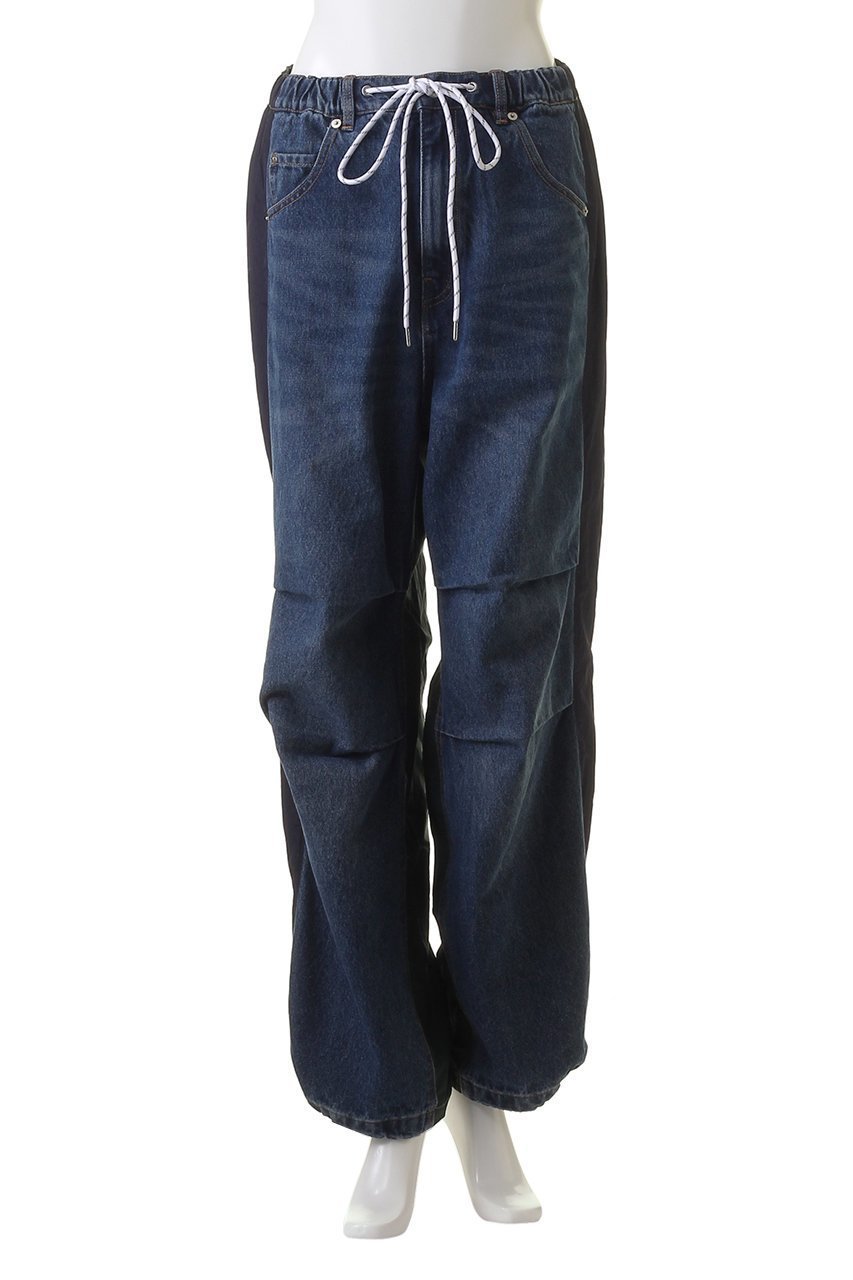 【メゾンスペシャル/MAISON SPECIAL】のDenim Track Pants/デニムトラックパンツ 人気、トレンドファッション・服の通販 founy(ファニー) 　ファッション　Fashion　レディースファッション　Fashion for Women　パンツ　Pants & Trousers　コンビ　Combo, Combination Style　タフタ　Taffeta, Structured Fabric　デニム　Denim, Jeans Material　ドッキング　Docking, Mixed Material　ドローコード　Drawcord, Drawstring Cord　リラックス　Relax, Relaxed Fit　ヴィンテージ　Vintage Style　other-7|ID: prp329100003921207 ipo3291000000035811324