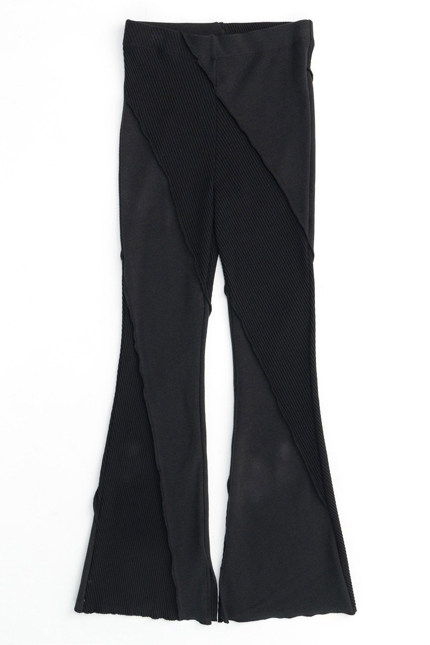 【メゾンスペシャル/MAISON SPECIAL】のRib Mix Semi-flare Pants/リブミックスセミフレアパンツ インテリア・キッズ・メンズ・レディースファッション・服の通販 founy(ファニー) 　ファッション　Fashion　レディースファッション　WOMEN　パンツ　Pants　おすすめ　Recommend　スリム　Slim　ドッキング　Docking　フィット　Fit　ミックス　Mix　ミニスカート　Mini Skirt　ワイドリブ　Wide Rib　ヴィンテージ　Vintage　夏　Summer　BLK(ブラック)|ID: prp329100003921208 ipo3291000000027386749