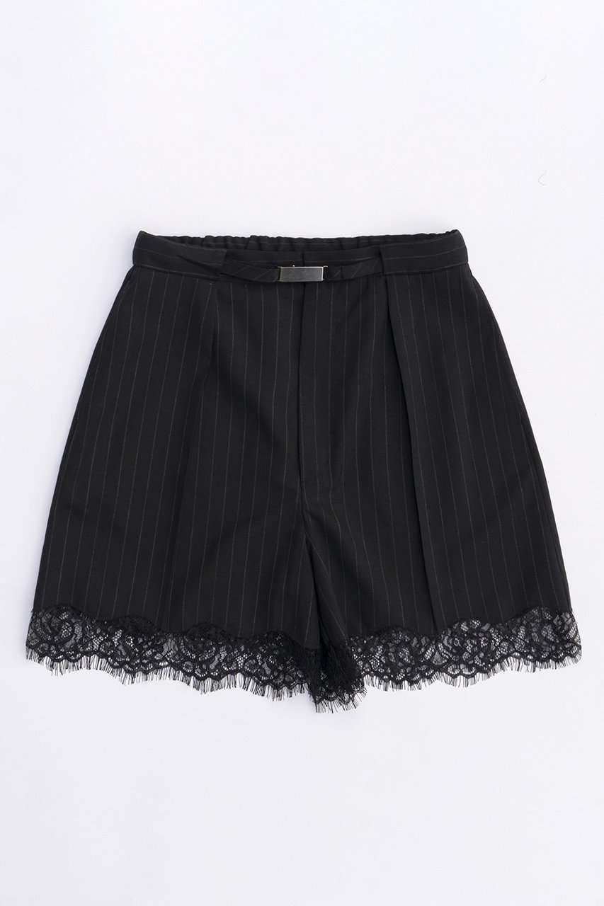 【メゾンスペシャル/MAISON SPECIAL】のPinstripe Lace Shorts/ピンストライプレースショートパンツ インテリア・キッズ・メンズ・レディースファッション・服の通販 founy(ファニー) 　ファッション　Fashion　レディースファッション　WOMEN　パンツ　Pants　ハーフ / ショートパンツ　Short Pants　おすすめ　Recommend　キャミソール　Camisole　ショート　Short　ストライプ　Stripe　スラックス　Slacks　スーツ　Suit　セットアップ　Set Up　メタル　Metal　レース　Race　ロンパース　Rompers　BLK(ブラック)|ID: prp329100003921211 ipo3291000000025881795