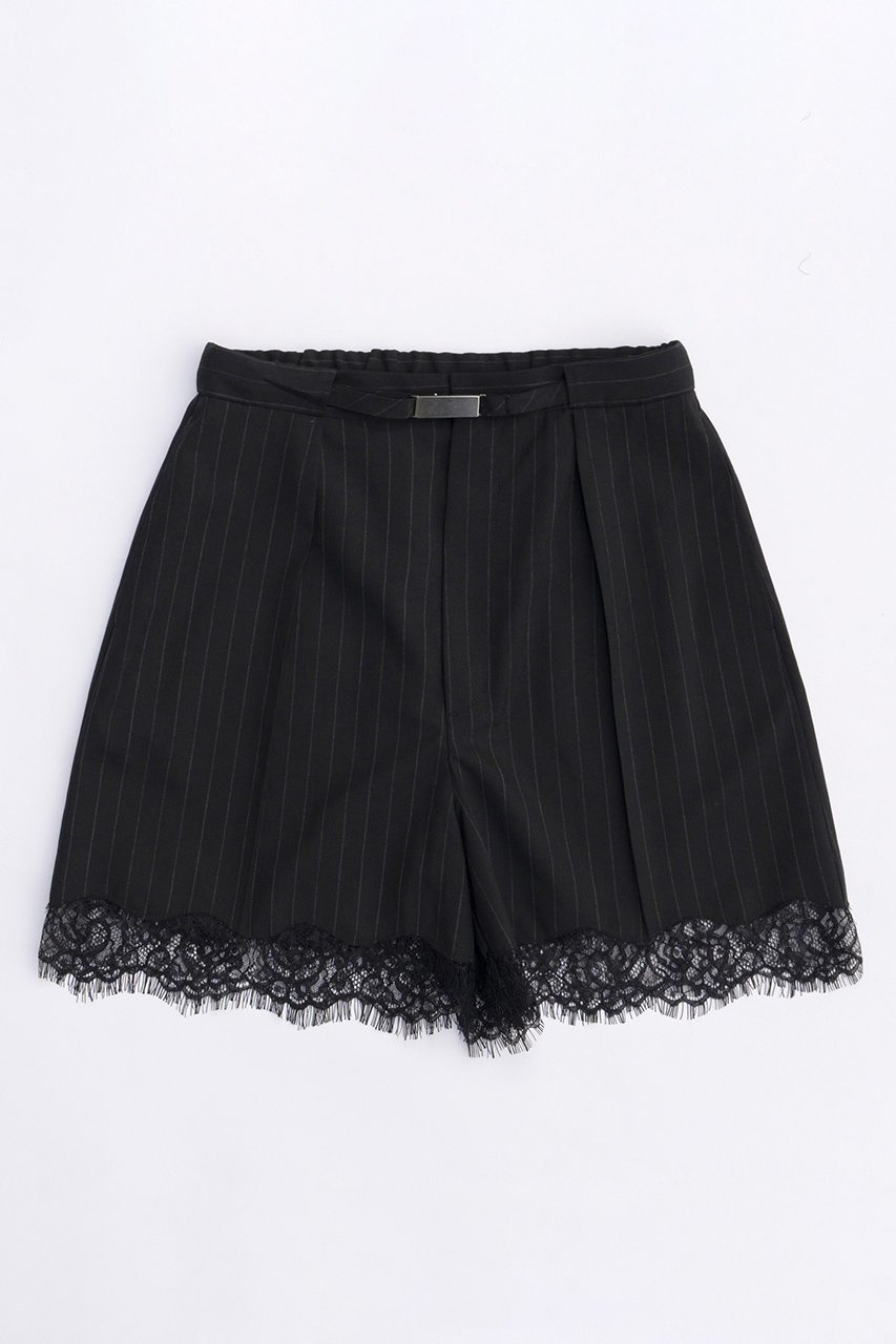 【メゾンスペシャル/MAISON SPECIAL】のPinstripe Lace Shorts/ピンストライプレースショートパンツ 人気、トレンドファッション・服の通販 founy(ファニー) 　ファッション　Fashion　レディースファッション　Fashion for Women　パンツ　Pants & Trousers　ショートパンツ・ハーフパンツ　High-Waisted & Relaxed Shorts　おすすめ　Recommended / Our Picks　キャミソール　Camisole, Spaghetti Strap Top　ショート　Short, Short Length　ストライプ　Stripe, Striped Pattern　スラックス　Slacks, Dress Pants　スーツ　Suit, Formalwear　セットアップ　Set-Up, Coordinated Outfit　メタル　Metal, Metal Parts　レース　Lace, Lace Fabric　ロンパース　Romper, Jumpsuit　 other-1|ID: prp329100003921211 ipo3291000000035693472
