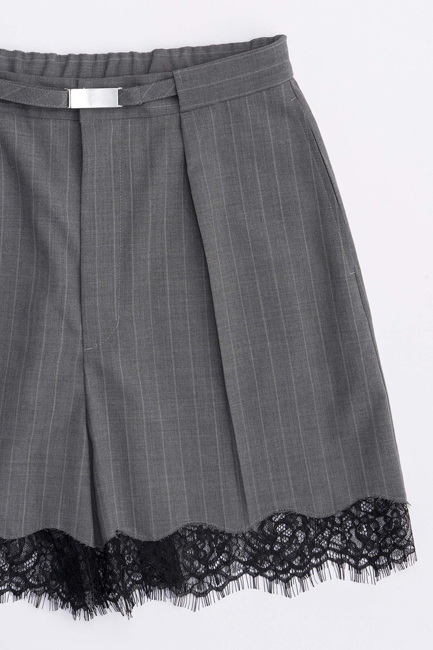 【メゾンスペシャル/MAISON SPECIAL】のPinstripe Lace Shorts/ピンストライプレースショートパンツ 人気、トレンドファッション・服の通販 founy(ファニー) 　ファッション　Fashion　レディースファッション　Fashion for Women　パンツ　Pants & Trousers　ショートパンツ・ハーフパンツ　High-Waisted & Relaxed Shorts　おすすめ　Recommended / Our Picks　キャミソール　Camisole, Spaghetti Strap Top　ショート　Short, Short Length　ストライプ　Stripe, Striped Pattern　スラックス　Slacks, Dress Pants　スーツ　Suit, Formalwear　セットアップ　Set-Up, Coordinated Outfit　メタル　Metal, Metal Parts　レース　Lace, Lace Fabric　ロンパース　Romper, Jumpsuit　other-2|ID: prp329100003921211 ipo3291000000035693475