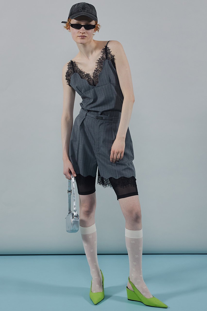 【メゾンスペシャル/MAISON SPECIAL】のPinstripe Lace Shorts/ピンストライプレースショートパンツ 人気、トレンドファッション・服の通販 founy(ファニー) 　ファッション　Fashion　レディースファッション　Fashion for Women　パンツ　Pants & Trousers　ショートパンツ・ハーフパンツ　High-Waisted & Relaxed Shorts　おすすめ　Recommended / Our Picks　キャミソール　Camisole, Spaghetti Strap Top　ショート　Short, Short Length　ストライプ　Stripe, Striped Pattern　スラックス　Slacks, Dress Pants　スーツ　Suit, Formalwear　セットアップ　Set-Up, Coordinated Outfit　メタル　Metal, Metal Parts　レース　Lace, Lace Fabric　ロンパース　Romper, Jumpsuit　other-5|ID: prp329100003921211 ipo3291000000035693478