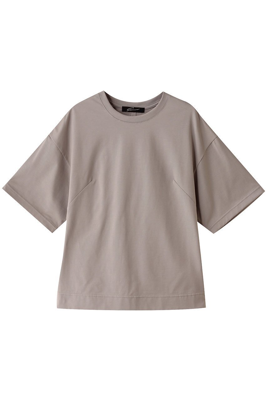 【スタニングルアー/STUNNING LURE】のウルティマコットンシェイプTシャツ インテリア・キッズ・メンズ・レディースファッション・服の通販 founy(ファニー) 　ファッション　Fashion　レディースファッション　Fashion for Women　トップス・カットソー　Cut & Sew Tops　シャツ・ブラウス・オフィスカジュアル　Elegant Blouses & Button-Ups　ロングTシャツ・Tシャツ　Longline T-Shirts & Tees　カットソー・ベーシックTシャツ　Cut-and-Sewn Tops / Stretch Tees & Basics　シェイプ　Shape, Slim Fit　ショート　Short, Short Length　スリット　Slit, Slit Detail　スリーブ　Sleeve, Long Sleeve / Short Sleeve　グレー|ID: prp329100003921241 ipo3291000000032933194