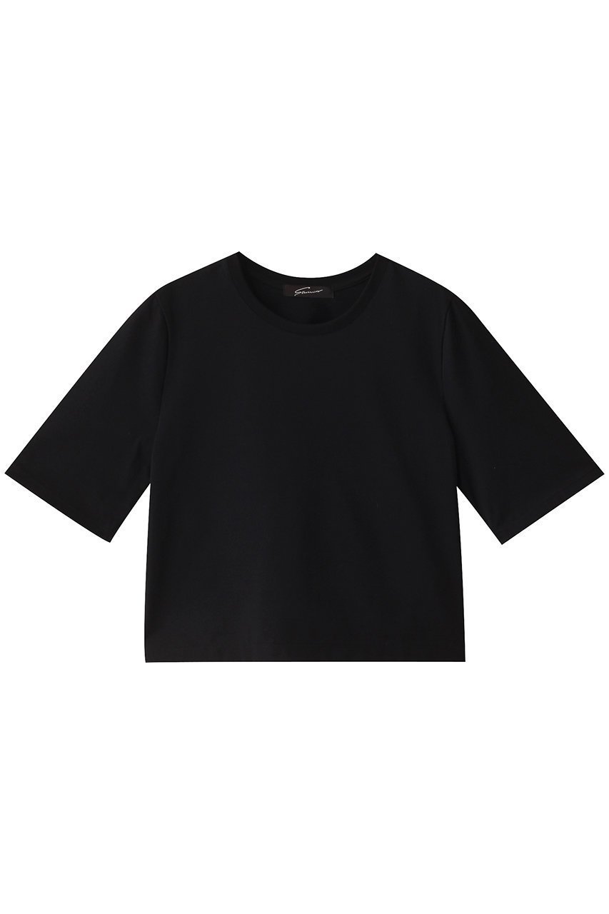【スタニングルアー/STUNNING LURE】のウルティマコットンTシャツ インテリア・キッズ・メンズ・レディースファッション・服の通販 founy(ファニー) 　ファッション　Fashion　レディースファッション　Fashion for Women　トップス・カットソー　Cut & Sew Tops　シャツ・ブラウス・オフィスカジュアル　Elegant Blouses & Button-Ups　ロングTシャツ・Tシャツ　Longline T-Shirts & Tees　カットソー・ベーシックTシャツ　Cut-and-Sewn Tops / Stretch Tees & Basics　ショート　Short, Short Length　スリーブ　Sleeve, Long Sleeve / Short Sleeve　バランス　Balance, Style Balance　ブラック|ID: prp329100003921242 ipo3291000000032930269
