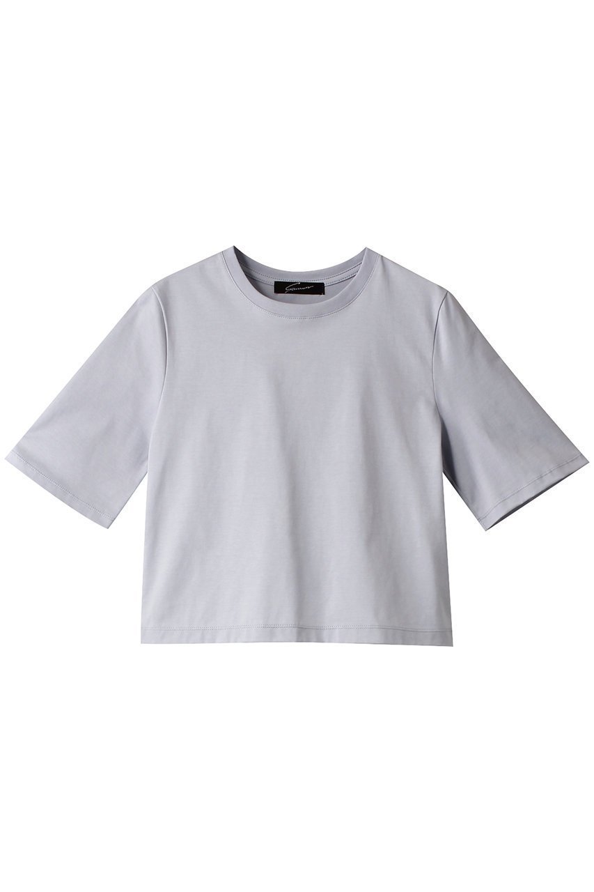【スタニングルアー/STUNNING LURE】のウルティマコットンTシャツ インテリア・キッズ・メンズ・レディースファッション・服の通販 founy(ファニー) 　ファッション　Fashion　レディースファッション　Fashion for Women　トップス・カットソー　Cut & Sew Tops　シャツ・ブラウス・オフィスカジュアル　Elegant Blouses & Button-Ups　ロングTシャツ・Tシャツ　Longline T-Shirts & Tees　カットソー・ベーシックTシャツ　Cut-and-Sewn Tops / Stretch Tees & Basics　ショート　Short, Short Length　スリーブ　Sleeve, Long Sleeve / Short Sleeve　バランス　Balance, Style Balance　ライトブルー|ID: prp329100003921242 ipo3291000000032930277
