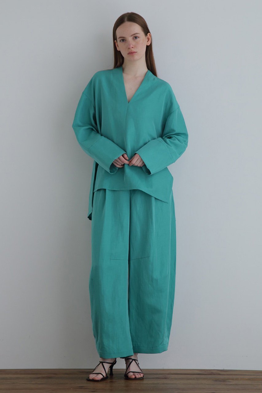 【ル フィル/LE PHIL】のリネンセルロースVネックブラウス 人気、トレンドファッション・服の通販 founy(ファニー) 　ファッション　Fashion　レディースファッション　Ladies' Fashion Online　トップス・カットソー　Tops/Tshirt　シャツ/ブラウス　Shirts/Blouses　Vネック　V-Neck　おすすめ　Recommend　カフス　Cuffs　シンプル　Simple　スリーブ　Sleeve　セットアップ　Set Up　ドレープ　Drape　パターン　Pattern　ボトム　Bottom　ミックス　Mix　リネン　Linen　ロング　Long　エレガント 上品　Elegant　再入荷　Restock/Back In Stock/Re Arrival　other-2|ID: prp329100003921343 ipo3291000000032684241