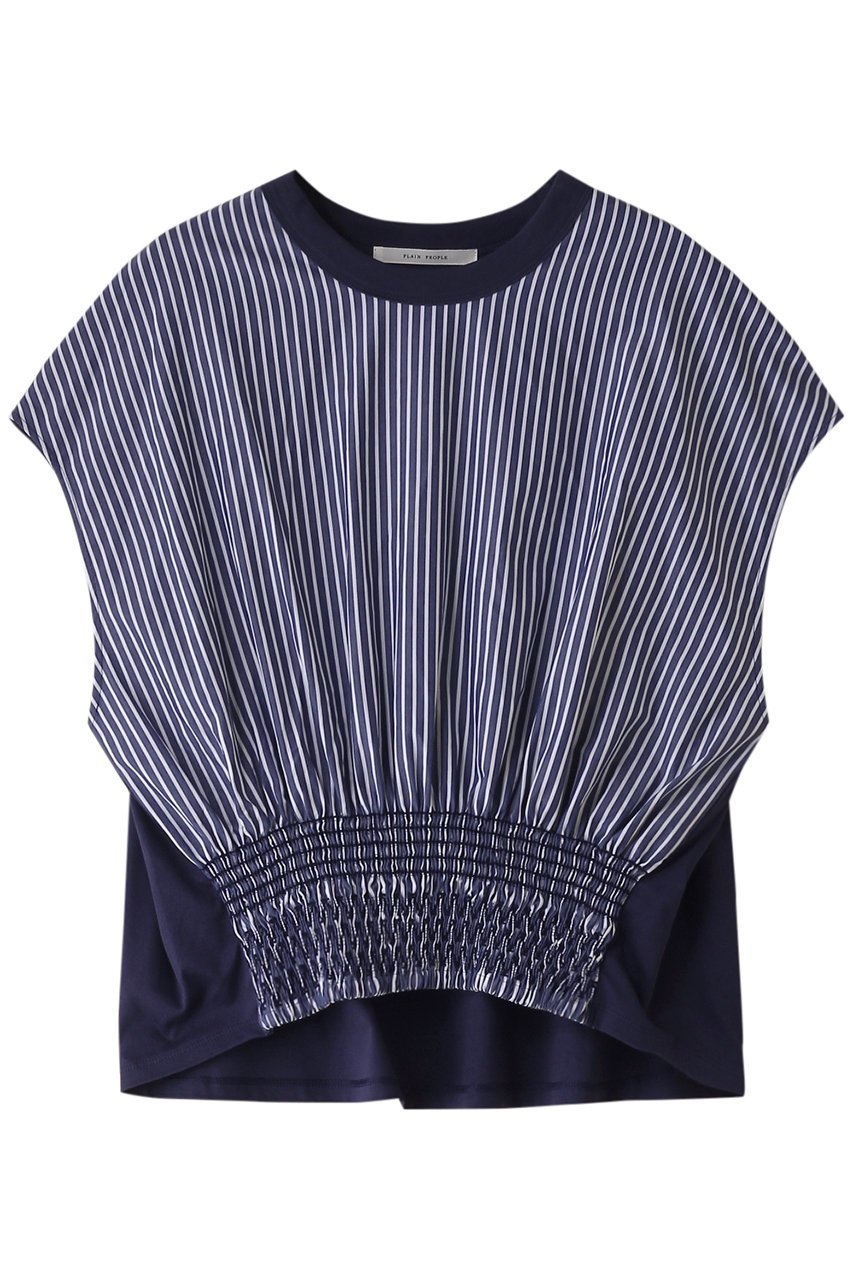 【プレインピープル/PLAIN PEOPLE】のスモッキング刺繍半袖プルオーバー 人気、トレンドファッション・服の通販 founy(ファニー) 　ファッション　Fashion　レディースファッション　WOMEN　トップス・カットソー　Tops/Tshirt　シャツ/ブラウス　Shirts/Blouses　ロング / Tシャツ　T-Shirts　プルオーバー　Pullover　カットソー　Cut and Sewn　カットソー　Cut And Sew　ギャザー　Gather　シェイプ　Shape　シャーリング　Shirring　ショート　Short　ジャージ　Jersey　ストライプ　Stripe　スモッキング　Smocking　スリーブ　Sleeve　フォルム　Form　フロント　Front　半袖　Short Sleeve　夏　Summer　 other-1|ID: prp329100003922373 ipo3291000000028285578