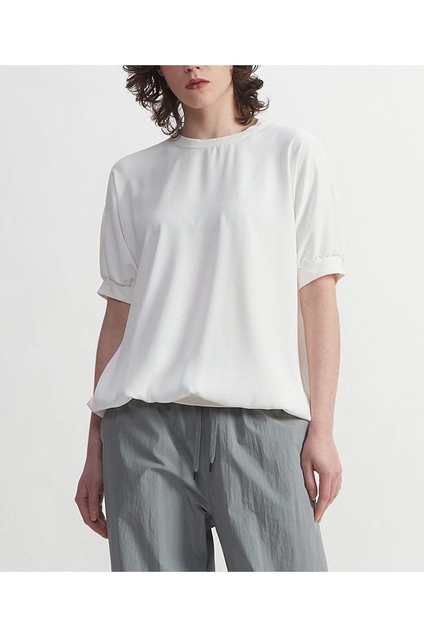 【プレインピープル/PLAIN PEOPLE】のヴィンテージレアルツイスト×サテン半袖ギャザープルオーバー 人気、トレンドファッション・服の通販 founy(ファニー) 　ファッション　Fashion　レディースファッション　WOMEN　トップス・カットソー　Tops/Tshirt　シャツ/ブラウス　Shirts/Blouses　ロング / Tシャツ　T-Shirts　ベスト/ジレ　Gilets/Vests　プルオーバー　Pullover　カットソー　Cut and Sewn　ギャザー　Gather　サテン　Satin　ショート　Short　ジャージ　Jersey　スリーブ　Sleeve　ツイル　Twill　フロント　Front　ブラウジング　Browsing　半袖　Short Sleeve　 other-1|ID: prp329100003922377 ipo3291000000025891686
