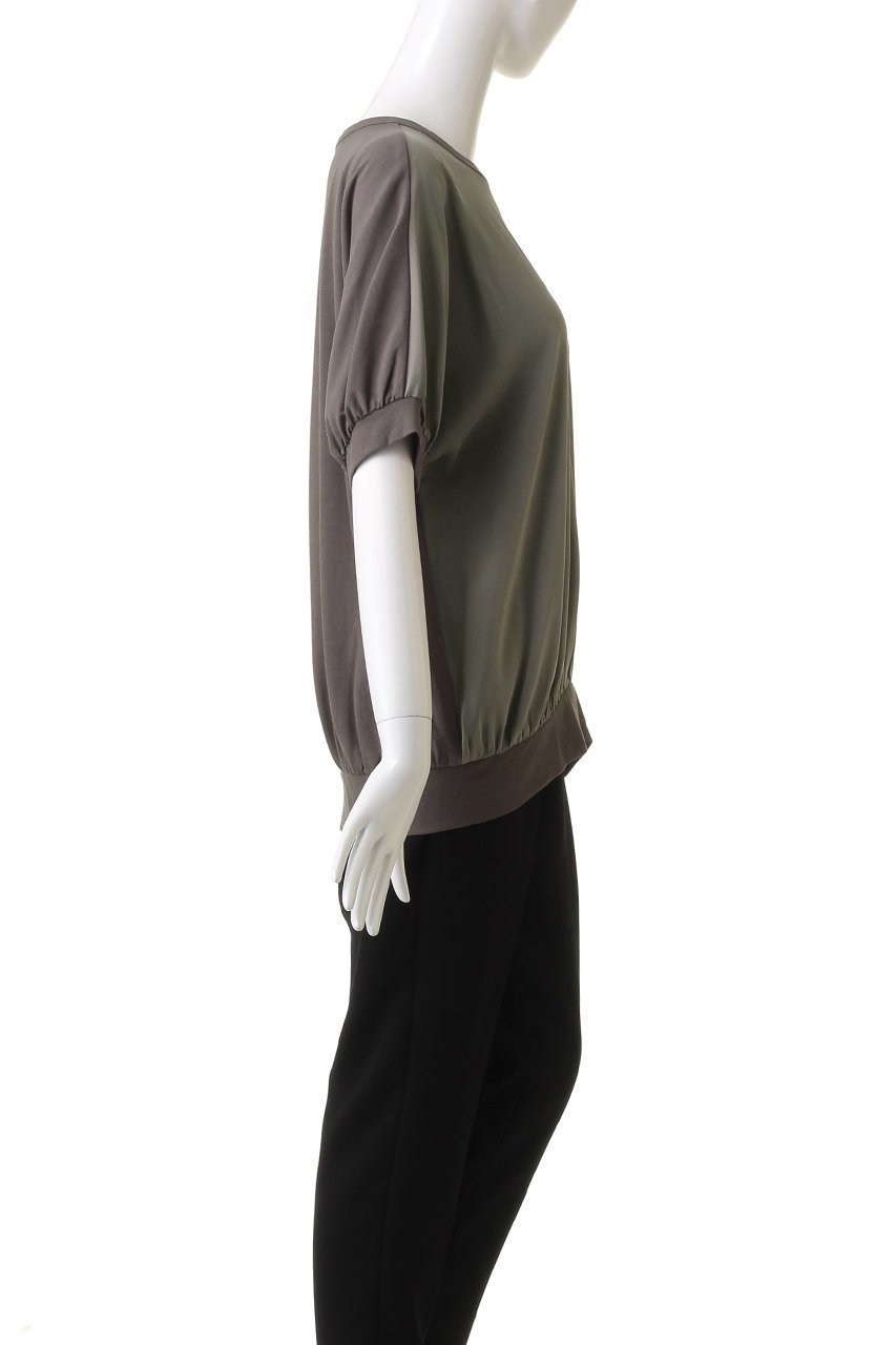 【プレインピープル/PLAIN PEOPLE】のヴィンテージレアルツイスト×サテン半袖ギャザープルオーバー 人気、トレンドファッション・服の通販 founy(ファニー) 　ファッション　Fashion　レディースファッション　WOMEN　トップス・カットソー　Tops/Tshirt　シャツ/ブラウス　Shirts/Blouses　ロング / Tシャツ　T-Shirts　ベスト/ジレ　Gilets/Vests　プルオーバー　Pullover　カットソー　Cut and Sewn　ギャザー　Gather　サテン　Satin　ショート　Short　ジャージ　Jersey　スリーブ　Sleeve　ツイル　Twill　フロント　Front　ブラウジング　Browsing　半袖　Short Sleeve　other-3|ID: prp329100003922377 ipo3291000000031462534