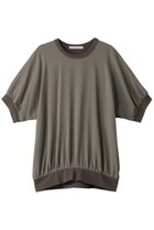 【プレインピープル/PLAIN PEOPLE】のヴィンテージレアルツイスト×サテン半袖ギャザープルオーバー モカ|ID: prp329100003922377 ipo3291000000032931463