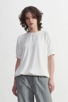 【プレインピープル/PLAIN PEOPLE】のヴィンテージレアルツイスト×サテン半袖ギャザープルオーバー ホワイト|ID: prp329100003922377 ipo3291000000035681833