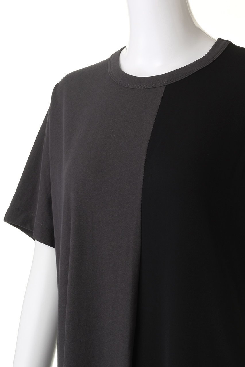 【プレインピープル/PLAIN PEOPLE】のヴィンテージレアルツイスト×サテン半袖ロングワンピース 人気、トレンドファッション・服の通販 founy(ファニー) 　ファッション　Fashion　レディースファッション　Fashion for Women　アウター　Coat / Outerwear Collection　ワンピース　Dresses　チュニック　Tunic Tops & Dresses　サテン　Satin, Glossy Fabric　シンプル　Simple, Minimal　チュニック　Tunic, Long Top　ツイル　Twist, Twisted Detail　ドッキング　Docking, Mixed Material　ドレープ　Drape, Draping Fabric　ロング　Long, Long-Length　半袖　Short Sleeve, Half Sleeve　other-5|ID: prp329100003922378 ipo3291000000032898507