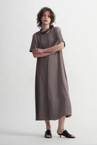 【プレインピープル/PLAIN PEOPLE】のヴィンテージレアルツイスト×サテン半袖ロングワンピース モカ|ID: prp329100003922378 ipo3291000000035829913