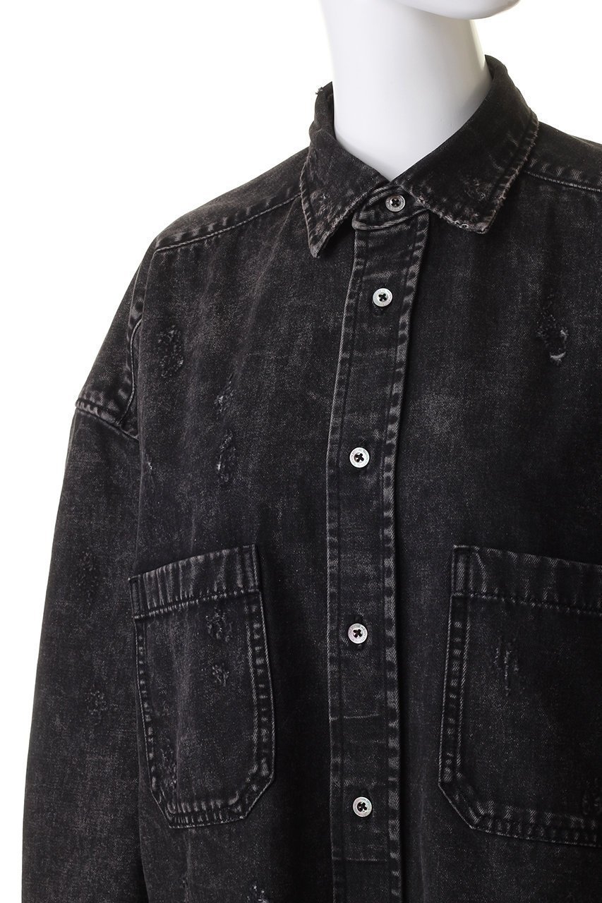 【メゾンスペシャル/MAISON SPECIAL】の【UNISEX】ケミカルデニムシャツ 人気、トレンドファッション・服の通販 founy(ファニー) 　ファッション　Fashion　レディースファッション　Fashion for Women　トップス・カットソー　Cut & Sew Tops　シャツ・ブラウス・オフィスカジュアル　Elegant Blouses & Button-Ups　ユニセックス　Unisex, Genderless　ケミカル　Chemical, Chemical Wash　スリーブ　Sleeve, Long Sleeve / Short Sleeve　デニム　Denim, Jeans Material　ランダム　Random, Irregular　ロング　Long, Long-Length　ヴィンテージ　Vintage Style　other-5|ID: prp329100003923376 ipo3291000000032912078