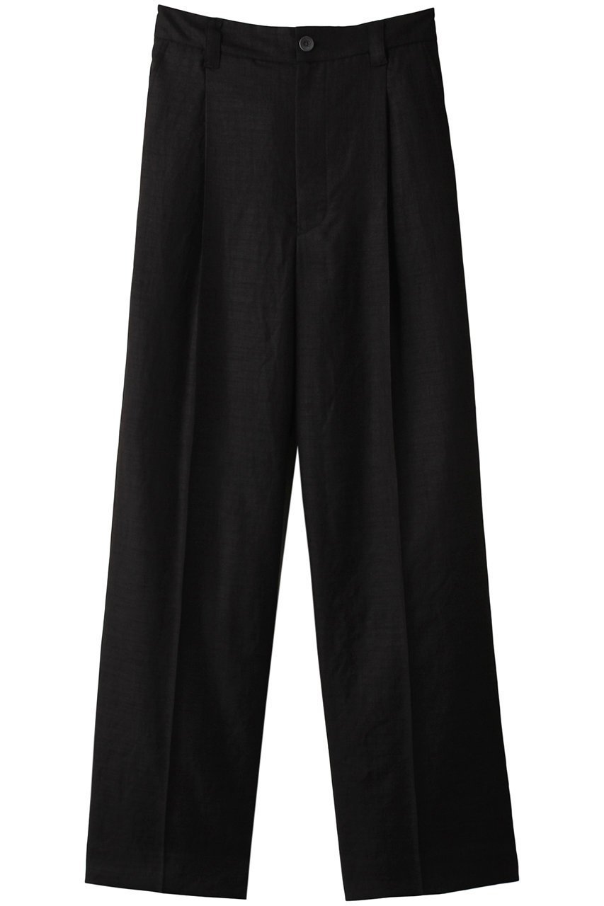 【メゾンスペシャル/MAISON SPECIAL】の【UNISEX】シレー加工トリアセテートワイドパンツ インテリア・キッズ・メンズ・レディースファッション・服の通販 founy(ファニー) 　ファッション　Fashion　レディースファッション　Fashion for Women　パンツ　Pants & Trousers　ユニセックス　Unisex, Genderless　シルク　Silk, 100% Silk　パターン　Pattern, Design Print　リネン　Linen, Linen Fabric　BLK(ブラック)|ID: prp329100003923377 ipo3291000000036010281