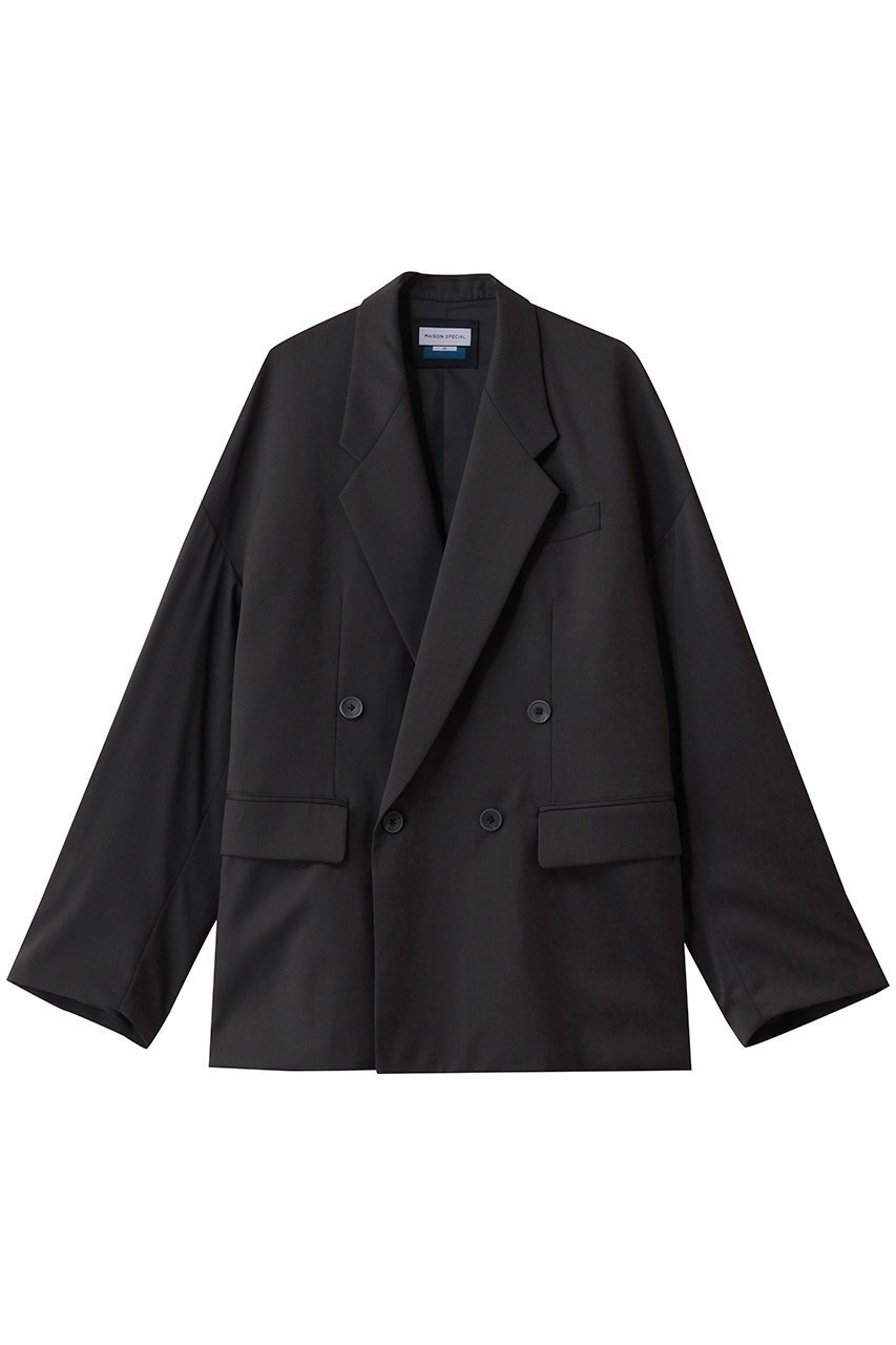 【メゾンスペシャル/MAISON SPECIAL】の【UNISEX】プライムオーバーテーラードWジャケット インテリア・キッズ・メンズ・レディースファッション・服の通販 founy(ファニー) ファッション Fashion レディースファッション Fashion for Women アウター Coat / Outerwear Collection レディースジャケット・軽アウター Jackets ユニセックス Unisex, Genderless ジャケット Jacket, Outerwear スタイリッシュ Stylish, Fashionable ダブル Double, Double-Breasted ツイル Twist, Twisted Detail パターン Pattern, Design Print D.BLK(ブラック)|ID: prp329100003923378 ipo3291000000034337287