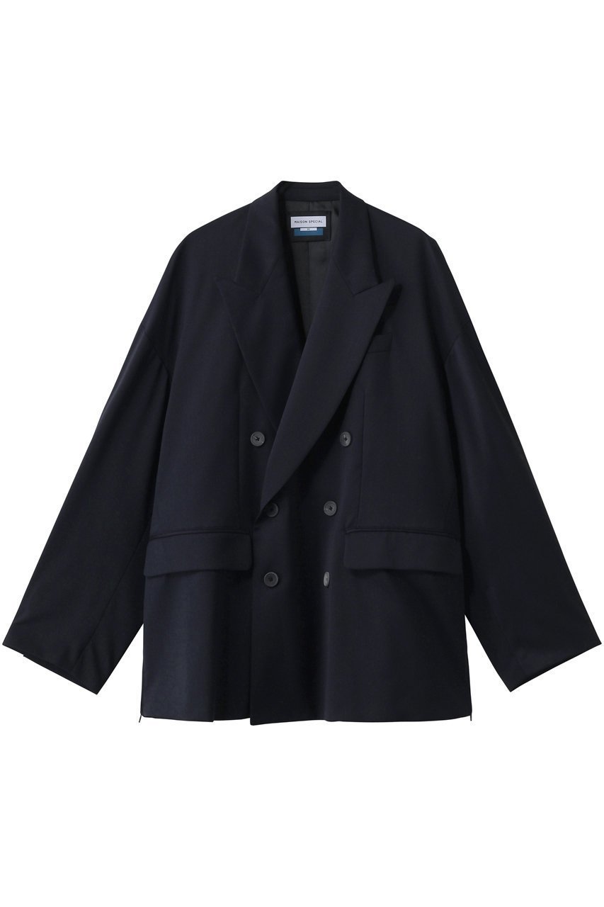 【メゾンスペシャル/MAISON SPECIAL】の【UNISEX】プライムオーバーテーラードピークドラペルWジャケット インテリア・キッズ・メンズ・レディースファッション・服の通販 founy(ファニー) ファッション Fashion レディースファッション Fashion for Women アウター Coat / Outerwear Collection レディースジャケット・軽アウター Jackets ユニセックス Unisex, Genderless ジャケット Jacket, Outerwear スタイリッシュ Stylish, Fashionable ダブル Double, Double-Breasted ツイル Twist, Twisted Detail パターン Pattern, Design Print 再入荷 Restock / Back in Stock NVY(ネイビー)|ID: prp329100003923379 ipo3291000000036370460