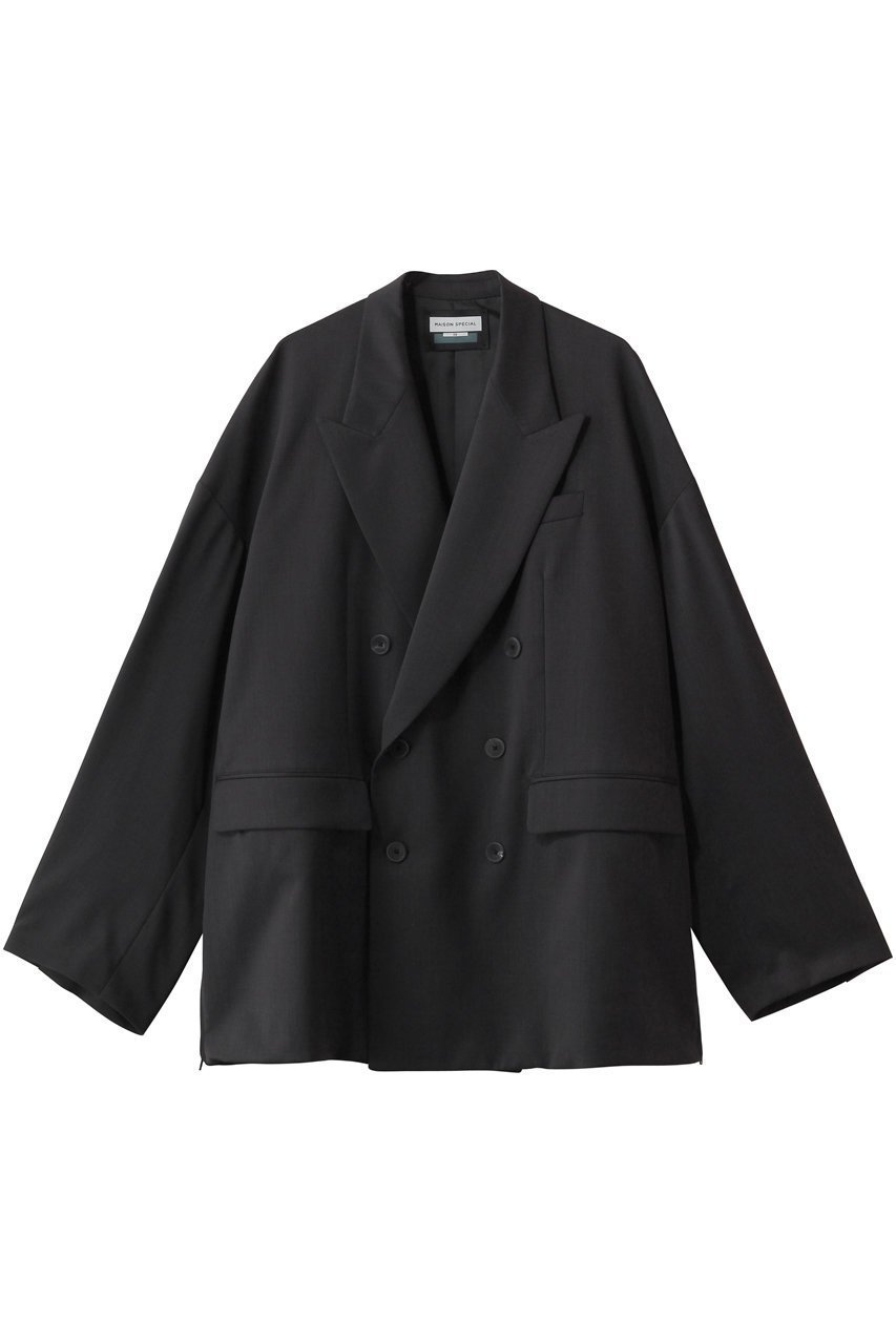 【メゾンスペシャル/MAISON SPECIAL】の【UNISEX】プライムオーバーテーラードピークドラペルWジャケット インテリア・キッズ・メンズ・レディースファッション・服の通販 founy(ファニー) ファッション Fashion レディースファッション Fashion for Women アウター Coat / Outerwear Collection レディースジャケット・軽アウター Jackets ユニセックス Unisex, Genderless ジャケット Jacket, Outerwear スタイリッシュ Stylish, Fashionable ダブル Double, Double-Breasted ツイル Twist, Twisted Detail パターン Pattern, Design Print 再入荷 Restock / Back in Stock D.BLK(ブラック)|ID: prp329100003923379 ipo3291000000036370462