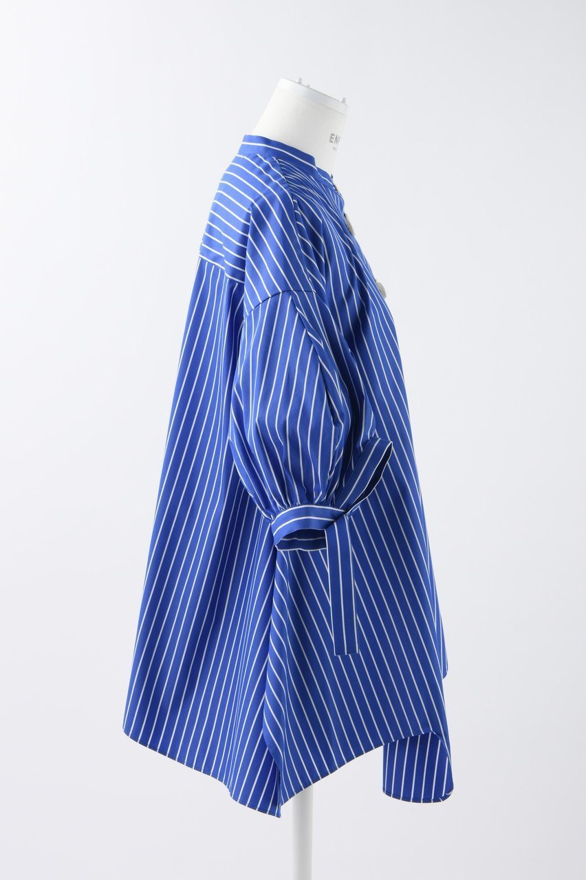【エンフォルド/ENFOLD】のC/PEストライプ Wave hem SH/シャツ 人気、トレンドファッション・服の通販 founy(ファニー) 　ファッション　Fashion　レディースファッション　Ladies' Fashion Online　トップス・カットソー　Tops/Tshirt　シャツ/ブラウス　Shirts/Blouses　アシンメトリー　Asymmetry　カッティング　Cutting　ショート　Short　ストライプ　Stripe　スリーブ　Sleeve　ダブル　Double　ポケット　Pocket　other-4|ID: prp329100003925743 ipo3291000000031461333