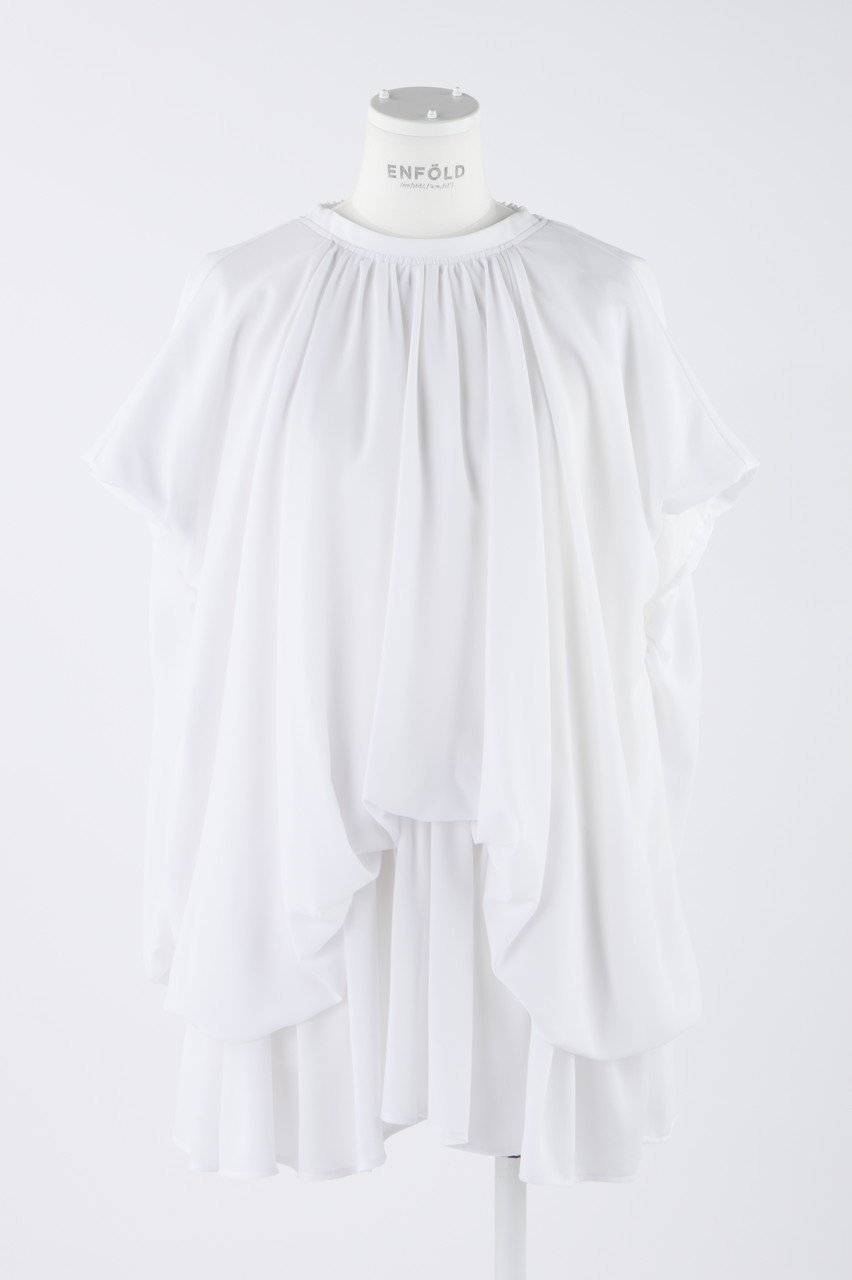【エンフォルド/ENFOLD】のPEライトジョーゼット wave シャーリング BL/ブラウス 人気、トレンドファッション・服の通販 founy(ファニー) 　ファッション　Fashion　レディースファッション　Fashion for Women　トップス・カットソー　Cut & Sew Tops　シャツ・ブラウス・オフィスカジュアル　Elegant Blouses & Button-Ups　アシンメトリー　Asymmetrical Style　ギャザー　Gathered, Ruffled　シャーリング　Shirring, Ruched　ショート　Short, Short Length　ジョーゼット　Georgette, Semi-Sheer Fabric　ストレッチ　Stretch, Stretchy Fabric　スリーブ　Sleeve, Long Sleeve / Short Sleeve　ドレープ　Drape, Draping Fabric　パウダー　Powder, Soft Tone　エレガント 上品　Elegant　 other-1|ID: prp329100003925752 ipo3291000000032909928