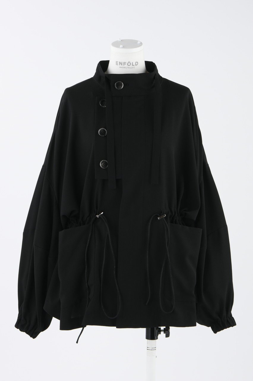 【エンフォルド/ENFOLD】のPEライトジョーゼット 2way ショートブルゾン インテリア・キッズ・メンズ・レディースファッション・服の通販 founy(ファニー) 　ファッション　Fashion　レディースファッション　Fashion for Women　アウター　Coat / Outerwear Collection　レディースジャケット・軽アウター　Jackets　ブルゾンジャケット・スポーティアウター　Blouson Jackets　エレガント 上品　Elegant　ショート　Short, Short Length　ジャケット　Jacket, Outerwear　ジョーゼット　Georgette, Semi-Sheer Fabric　ストレッチ　Stretch, Stretchy Fabric　スピンドル　Spindle, Drawcord　ドレープ　Drape, Draping Fabric　パウダー　Powder, Soft Tone　フロント　Front, Front Design　ブルゾン　Blouson, Bomber Jacket　ロング　Long, Long-Length　夏　Summer　春　Spring　洗える　Machine Washable　ブラック|ID: prp329100003925753 ipo3291000000035654949