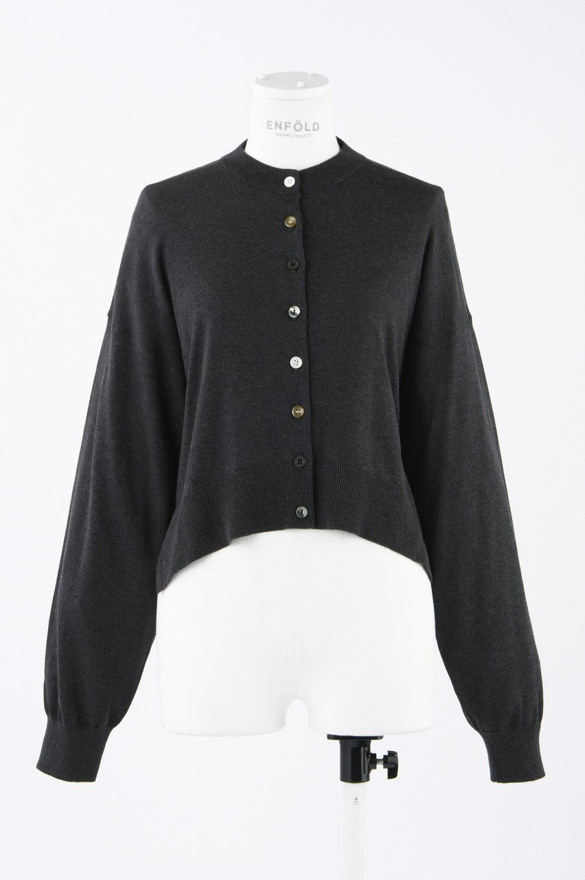 【エンフォルド/ENFOLD】のワイドアーム C/D カーディガン インテリア・キッズ・メンズ・レディースファッション・服の通販 founy(ファニー) 　ファッション　Fashion　レディースファッション　Fashion for Women　トップス・カットソー　Cut & Sew Tops　ニット　Knit Tops & Sweaters　カーディガン・羽織り　Layered Style Cardigans　なめらか　Smooth, Silky Texture　カーディガン　Cardigan, Knitwear　シルク　Silk, 100% Silk　シンプル　Simple, Minimal　スリット　Slit, Slit Detail　ワイド　Wide, Wide Fit　定番　Standard, Basic Item　チャコールグレー|ID: prp329100003925767 ipo3291000000036098727
