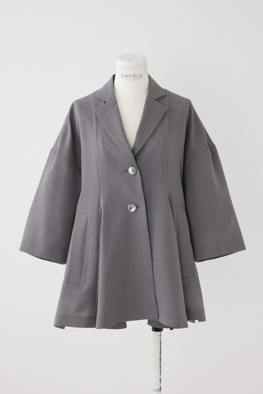 【エンフォルド/ENFOLD】のComfortable Twill BOX JK/ジャケット インテリア・キッズ・メンズ・レディースファッション・服の通販 founy(ファニー) 　ファッション　Fashion　レディースファッション　Fashion for Women　アウター　Coat / Outerwear Collection　レディースジャケット・軽アウター　Jackets　ジャケット　Jacket, Outerwear　スーツ　Suit, Formalwear　ロング　Long, Long-Length　ワイド　Wide, Wide Fit　夏　Summer　春　Spring　チャコールグレー|ID: prp329100003925771 ipo3291000000035655047