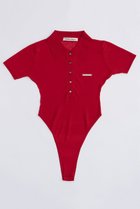 【プランク プロジェクト/PRANK PROJECT】のポロニットボディスーツ / Polo Knit Bodysuit RED(レッド)|ID:prp329100003925789