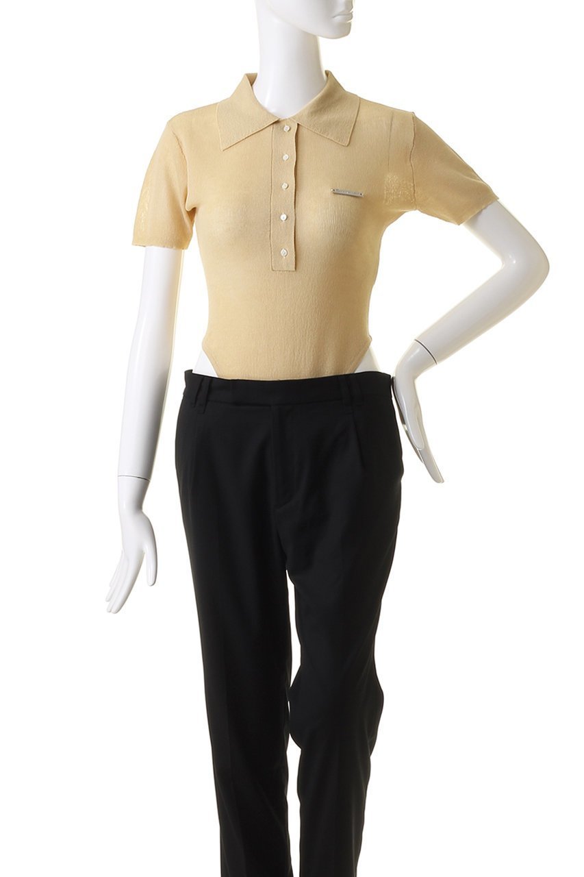 【プランク プロジェクト/PRANK PROJECT】のポロニットボディスーツ / Polo Knit Bodysuit 人気、トレンドファッション・服の通販 founy(ファニー) 　ファッション　Fashion　レディースファッション　Fashion for Women　トップス・カットソー　Cut & Sew Tops　ニット　Knit Tops & Sweaters　シャツ・ブラウス・オフィスカジュアル　Elegant Blouses & Button-Ups　ロングTシャツ・Tシャツ　Longline T-Shirts & Tees　カットソー・ベーシックTシャツ　Cut-and-Sewn Tops / Stretch Tees & Basics　ショート　Short, Short Length　スリーブ　Sleeve, Long Sleeve / Short Sleeve　スーツ　Suit, Formalwear　トレンド　Trend, Trending Now　ポロシャツ　Polo Shirt, Collared Tee　夏　Summer　other-2|ID: prp329100003925789 ipo3291000000032929316