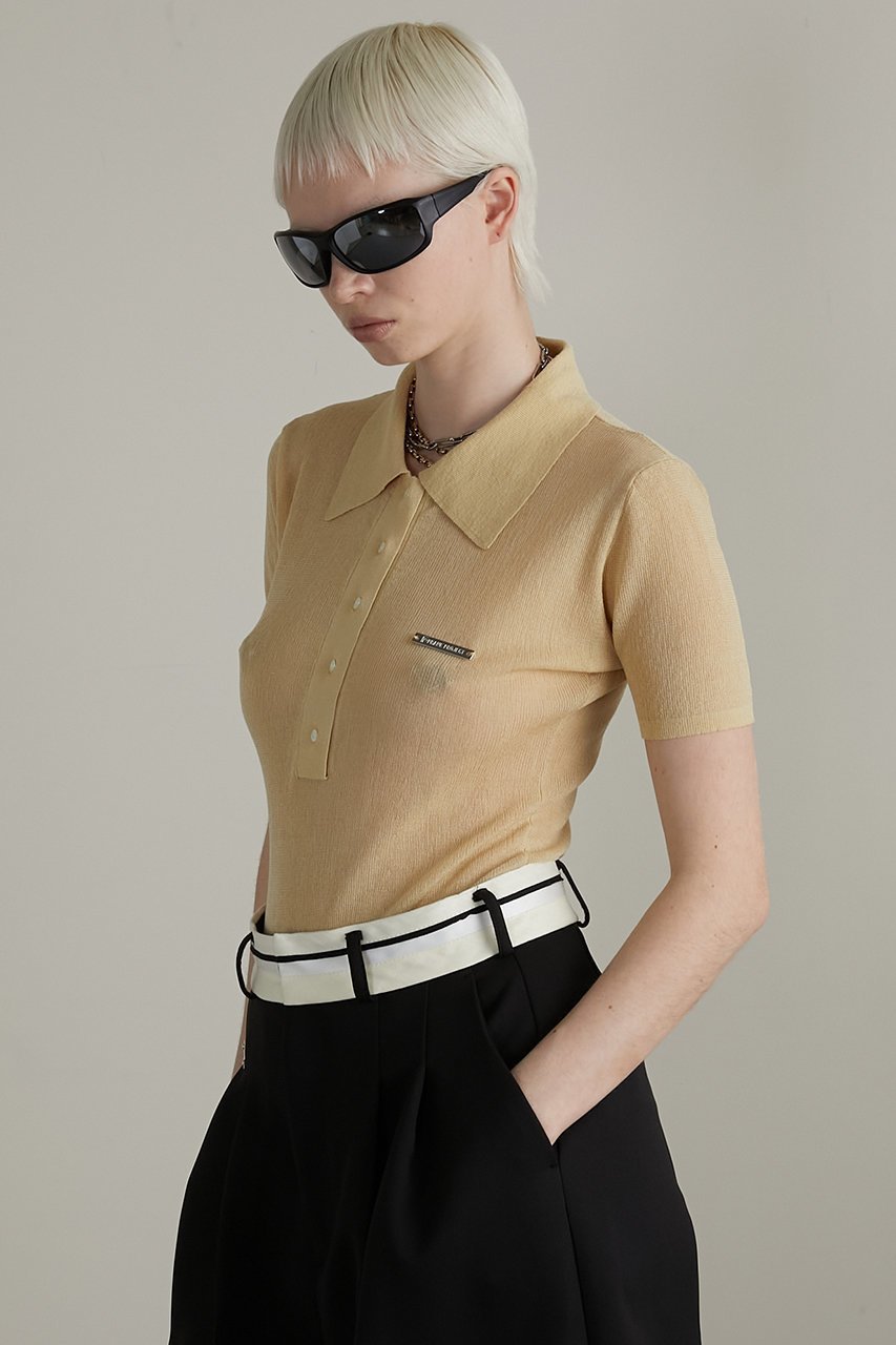 【プランク プロジェクト/PRANK PROJECT】のポロニットボディスーツ / Polo Knit Bodysuit 人気、トレンドファッション・服の通販 founy(ファニー) 　ファッション　Fashion　レディースファッション　Fashion for Women　トップス・カットソー　Cut & Sew Tops　ニット　Knit Tops & Sweaters　シャツ・ブラウス・オフィスカジュアル　Elegant Blouses & Button-Ups　ロングTシャツ・Tシャツ　Longline T-Shirts & Tees　カットソー・ベーシックTシャツ　Cut-and-Sewn Tops / Stretch Tees & Basics　ショート　Short, Short Length　スリーブ　Sleeve, Long Sleeve / Short Sleeve　スーツ　Suit, Formalwear　トレンド　Trend, Trending Now　ポロシャツ　Polo Shirt, Collared Tee　夏　Summer　other-7|ID: prp329100003925789 ipo3291000000032929358