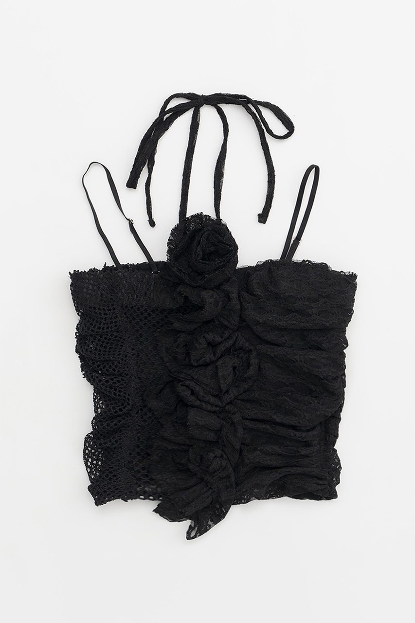 トップス prank project mesh lace rose tube top プランク プロジェクト/PRANK PROJECT】のメッシュレースローズ
