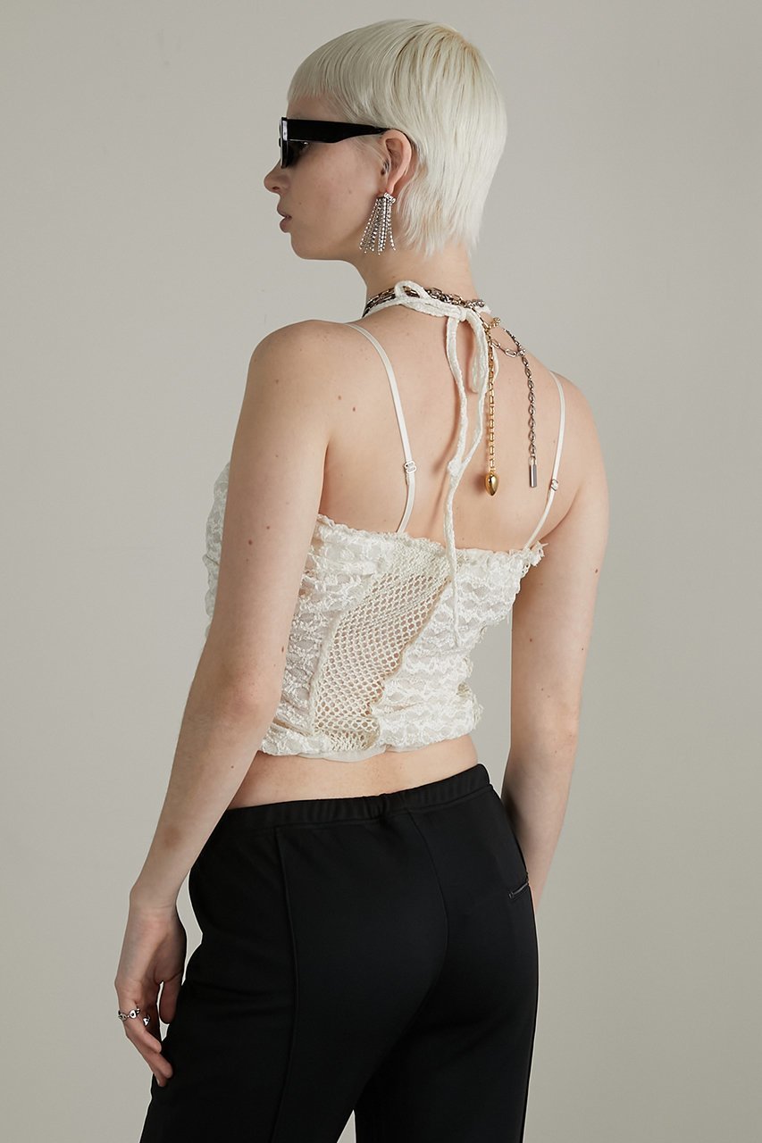 トップス prank project mesh lace rose tube top プランク プロジェクト/PRANK PROJECT】のメッシュレースローズ