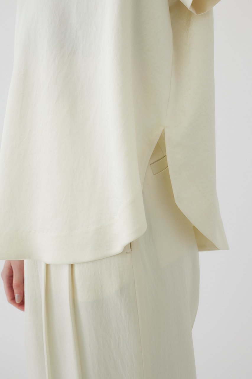 【リムアーク/RIM.ARK】のLoose satin padded tops/トップス 人気、トレンドファッション・服の通販 founy(ファニー) ファッション Fashion レディースファッション Fashion for Women トップス・カットソー Cut & Sew Tops シャツ・ブラウス・オフィスカジュアル Elegant Blouses & Button-Ups おすすめ Recommended / Our Picks エレガント 上品 Elegant オケージョン Occasion Wear サテン Satin, Glossy Fabric ショート Short, Short Length シンプル Simple, Minimal スリット Slit, Slit Detail スリーブ Sleeve, Long Sleeve / Short Sleeve セットアップ Set-Up, Coordinated Outfit other-7|ID: prp329100003925808 ipo3291000000036880333