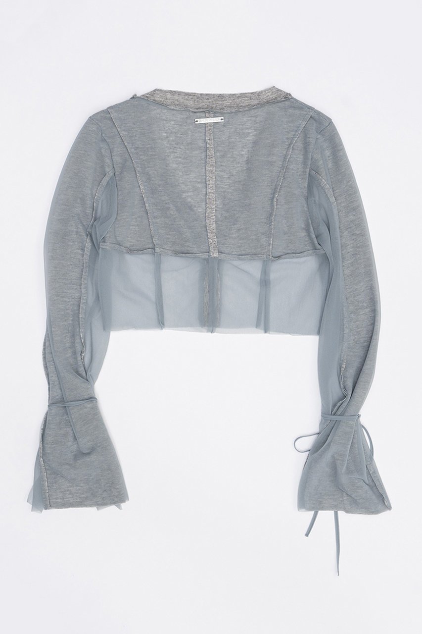 【プランク プロジェクト/PRANK PROJECT】のシアーテレコレイヤーカーデ / Sheer Teleco Layered Cardigan 人気、トレンドファッション・服の通販 founy(ファニー) ファッション Fashion レディースファッション Fashion for Women トップス・カットソー Cut & Sew Tops カーディガン・羽織り Layered Style Cardigans シャツ・ブラウス・オフィスカジュアル Elegant Blouses & Button-Ups ロングTシャツ・Tシャツ Longline T-Shirts & Tees カットソー・ベーシックTシャツ Cut-and-Sewn Tops / Stretch Tees & Basics おすすめ Recommended / Our Picks カーディガン Cardigan, Knitwear コルセット Corset, Bustier シアー Sheer, See-Through リボン Ribbon, Bow other-4|ID: prp329100003925811 ipo3291000000032934446