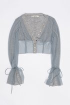 【プランク プロジェクト/PRANK PROJECT】のシアーテレコレイヤーカーデ / Sheer Teleco Layered Cardigan BLU(ブルー)|ID: prp329100003925811 ipo3291000000036986140