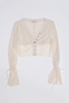 【プランク プロジェクト/PRANK PROJECT】のシアーテレコレイヤーカーデ / Sheer Teleco Layered Cardigan WHT(ホワイト)|ID: prp329100003925811 ipo3291000000036986142