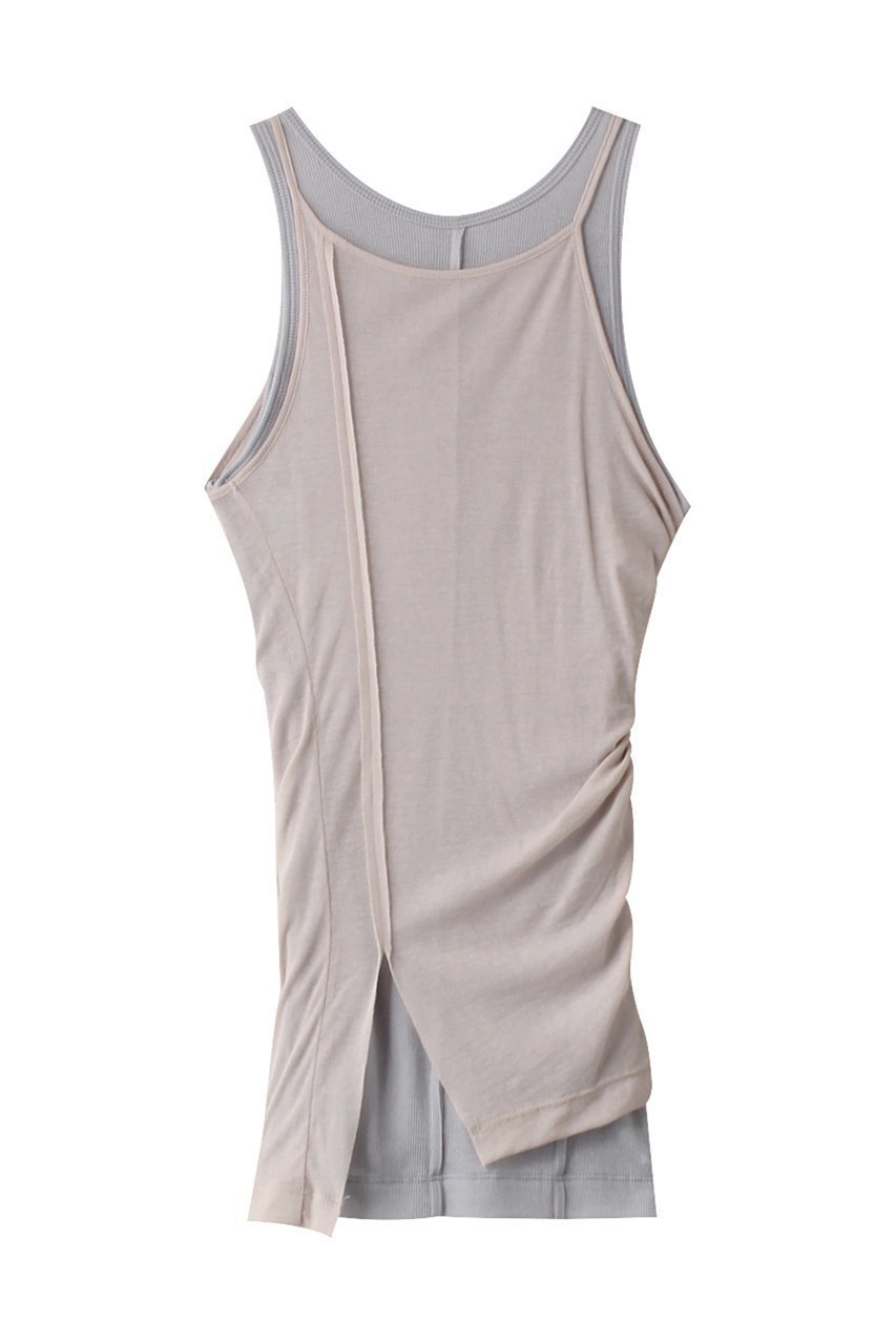 【プランク プロジェクト/PRANK PROJECT】のガーゼレイヤードタンクトップ / Gauze Layered Tank Top インテリア・キッズ・メンズ・レディースファッション・服の通販 founy(ファニー) 　ファッション　Fashion　レディースファッション　Fashion for Women　トップス・カットソー　Cut & Sew Tops　キャミソール&ノースリーブ　Camisoles & Sleeveless Tops　シャツ・ブラウス・オフィスカジュアル　Elegant Blouses & Button-Ups　ロングTシャツ・Tシャツ　Longline T-Shirts & Tees　カットソー・ベーシックTシャツ　Cut-and-Sewn Tops / Stretch Tees & Basics　インナー　Innerwear　キャミソール　Camisole, Spaghetti Strap Top　タンク　Tank Top, Sleeveless Top　テレコ　Ribbed, Rib Stitch　ドレープ　Drape, Draping Fabric　再入荷　Restock / Back in Stock　G.BGE(グレーベージュ)|ID: prp329100003925812 ipo3291000000032927014