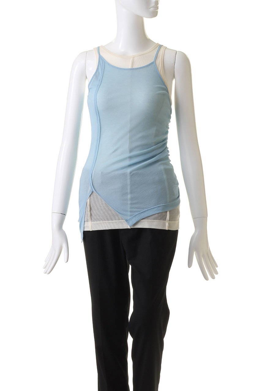 【プランク プロジェクト/PRANK PROJECT】のガーゼレイヤードタンクトップ / Gauze Layered Tank Top 人気、トレンドファッション・服の通販 founy(ファニー) 　ファッション　Fashion　レディースファッション　Fashion for Women　トップス・カットソー　Cut & Sew Tops　キャミソール&ノースリーブ　Camisoles & Sleeveless Tops　シャツ・ブラウス・オフィスカジュアル　Elegant Blouses & Button-Ups　ロングTシャツ・Tシャツ　Longline T-Shirts & Tees　カットソー・ベーシックTシャツ　Cut-and-Sewn Tops / Stretch Tees & Basics　インナー　Innerwear　キャミソール　Camisole, Spaghetti Strap Top　タンク　Tank Top, Sleeveless Top　テレコ　Ribbed, Rib Stitch　ドレープ　Drape, Draping Fabric　再入荷　Restock / Back in Stock　other-2|ID: prp329100003925812 ipo3291000000032927022